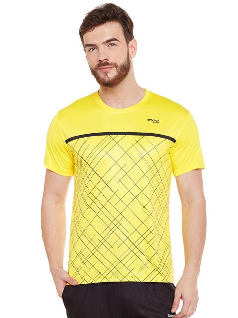 

Masch Sports Men Yellow Printed Round Neck T-shirt