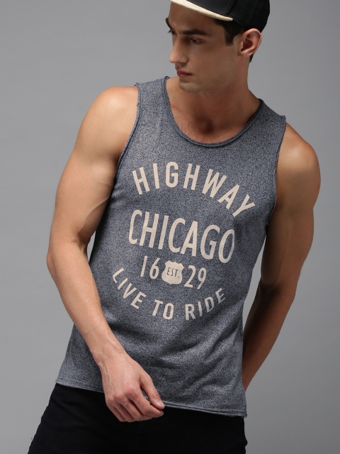 

HERE&NOW Men Grey Printed T-shirt