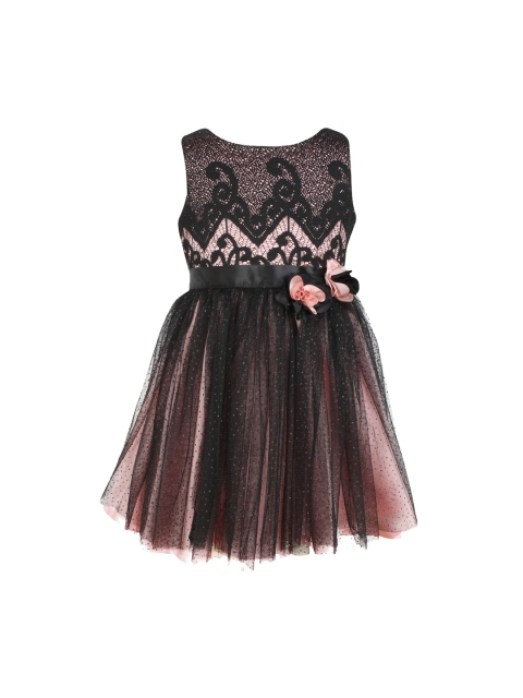 

CUTECUMBER Girls Black Embellished Fit and Flare Dress