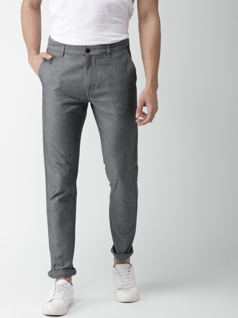 

Mast & Harbour Men Grey Regular Fit Solid Trousers