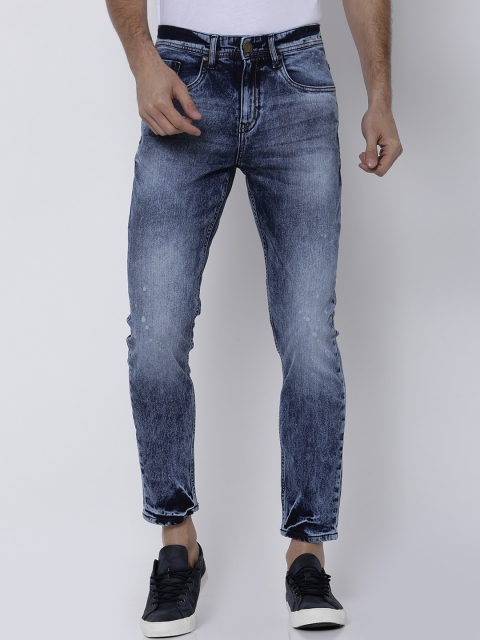 

LOCOMOTIVE Men Blue Tapered Fit Mid-Rise Clean Look Stretchable Jeans