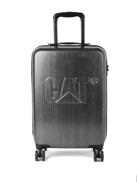

CAT Unisex Gunmetal-Toned Cargo 20" Small Brushed Steel Checkin Hardsided Trolley Suitcase, Metallic