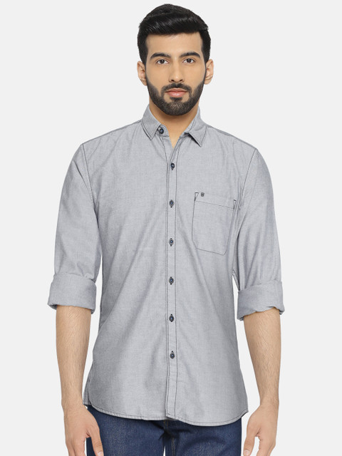 

Wrangler Men Grey Slim Fit Solid Casual Shirt