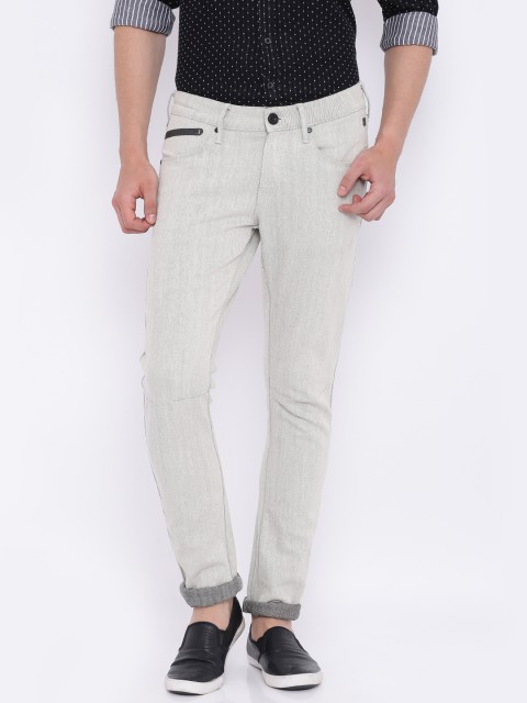 

Wrangler Men Off-White Skinny Fit Low-Rise Clean Look Stretchable Jeans