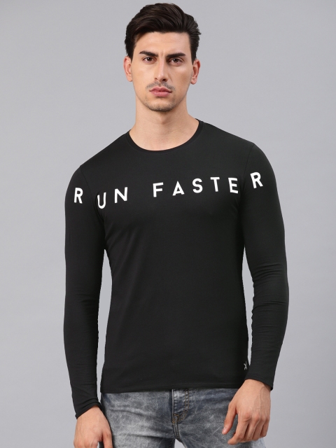 

HRX by Hrithik Roshan Men Black Printed Round Neck T-shirt