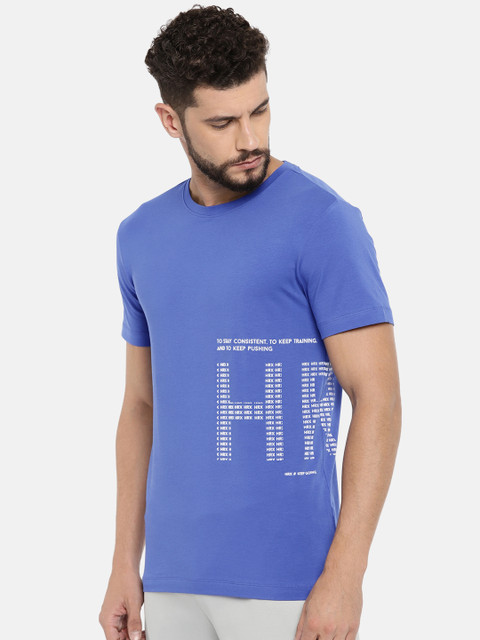 

HRX by Hrithik Roshan Men Blue Rubber Print T-shirt