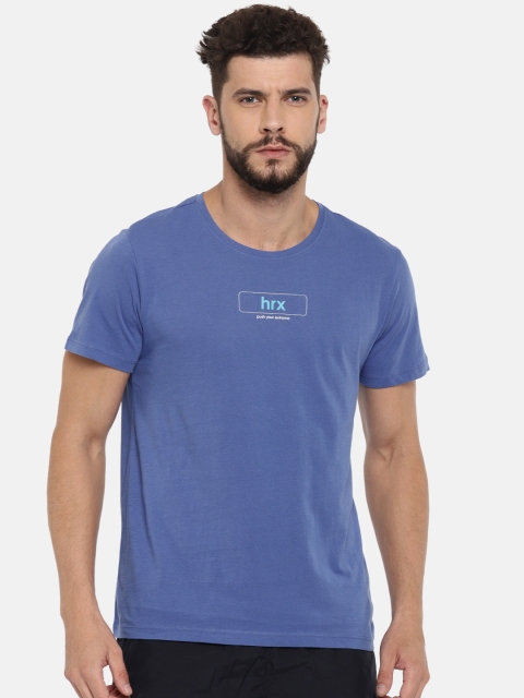 

HRX by Hrithik Roshan Men Blue Printed Round Neck T-shirt