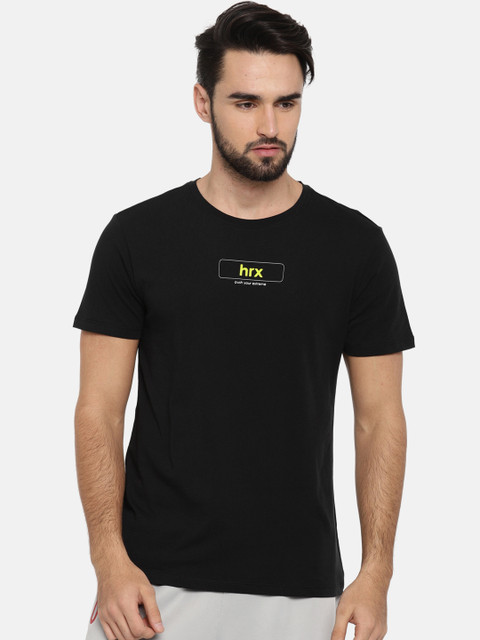 

HRX by Hrithik Roshan Men Black Printed Round Neck T-shirt