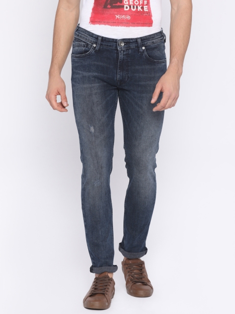 

Pepe Jeans Men Blue Slim Fit Low-Rise Low Distress Stretchable Jeans