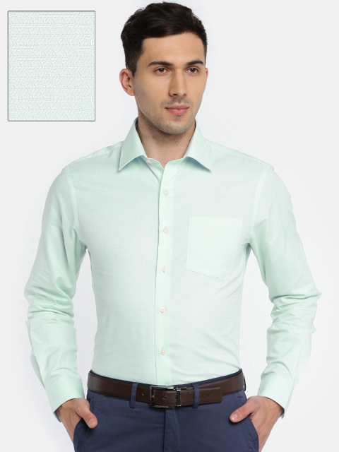 

Arrow Men Green Snug Slim Fit Self Design Formal Shirt