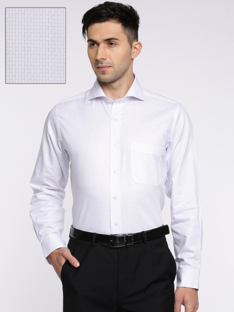 

Arrow Men White & Purple Regular Fit Checked Formal Shirt
