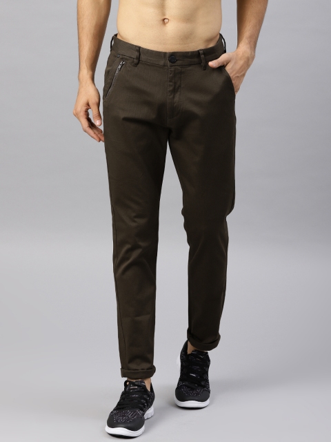 

HRX by Hrithik Roshan Men Brown Regular Fit Solid Trousers