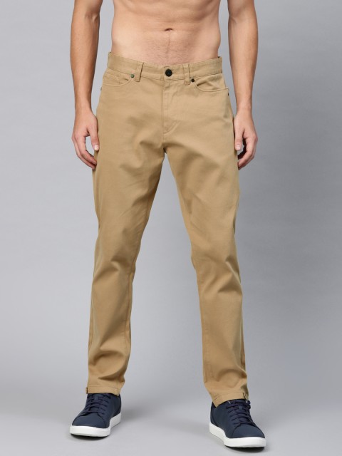 

HRX by Hrithik Roshan Men Khaki Solid Trousers