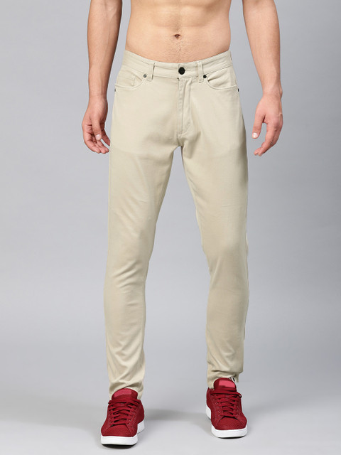 

HRX by Hrithik Roshan Men Beige Regular Fit Solid Trousers