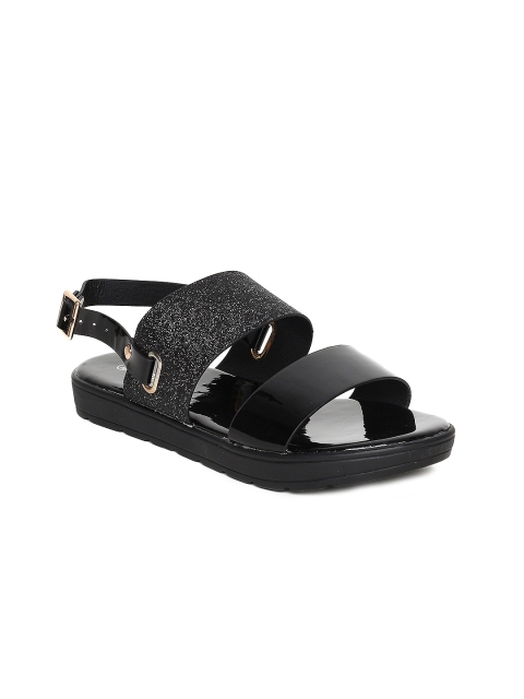 

CODE by Lifestyle Women Black Shimmery Open Toe Flats