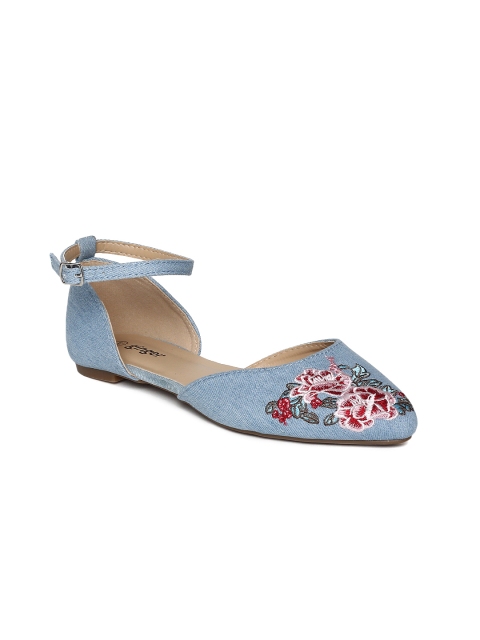 

Ginger by Lifestyle Women Blue Embroidered Ballerinas Ballerinas