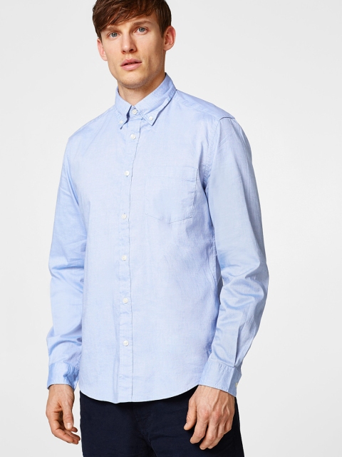 

ESPRIT Men Blue Solid Casual Shirt