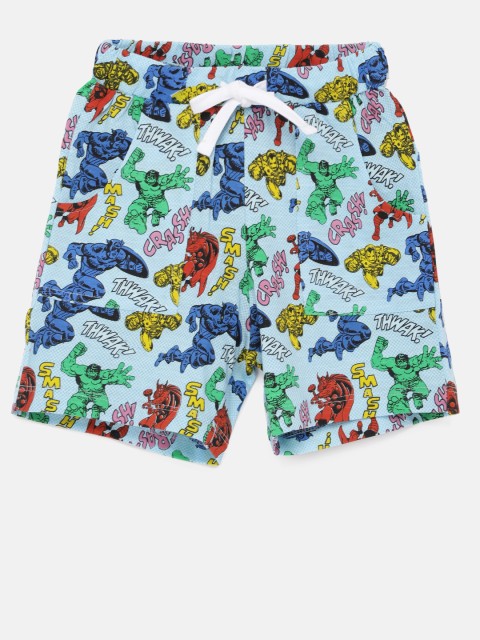 

YK Boys Blue Printed Regular Fit Regular Shorts