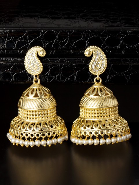 

Voylla Gold-Toned Dome Shaped Jhumkas
