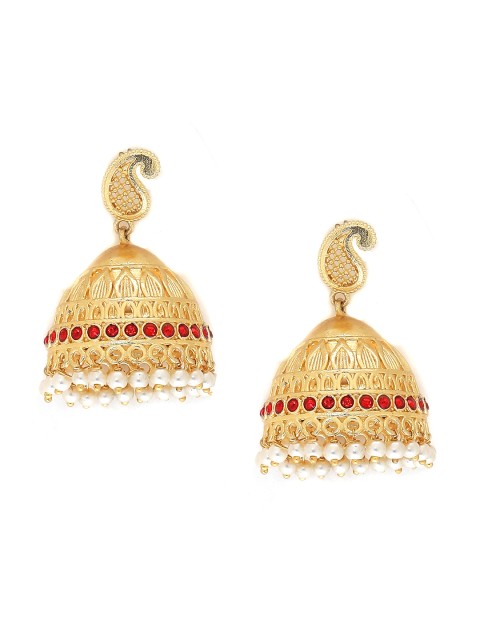 

Voylla Gold-Toned Dome Shaped Jhumkas