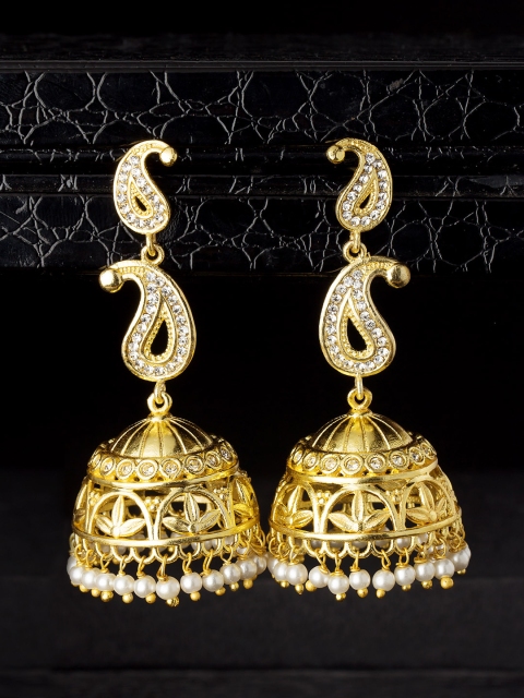 

Voylla Gold-Toned Dome Shaped Jhumkas