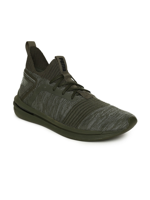 

Puma Men Olive Green IGNITE Limitless SR evoKNIT Sneakers
