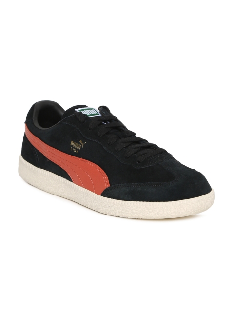 

Puma Men Black & Coral Liga Suede Sneakers