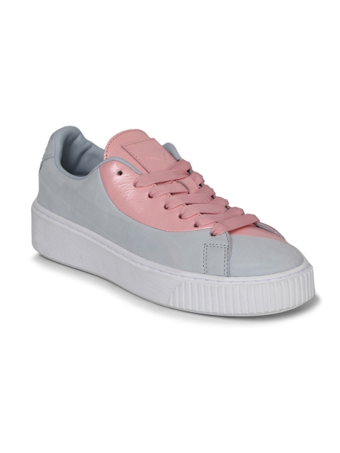 

Puma Women Grey Basket Platform Val Wn s FM Sneakers