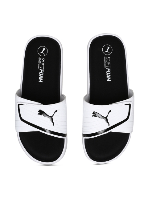 

Puma Men White & Black Starcat Sfoam Slides Sliders