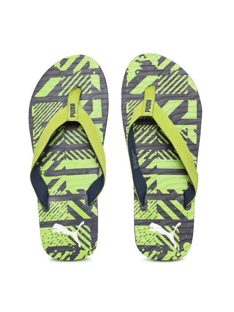 

Puma Unisex Lime Green & Navy Printed Mykonos Graphic IDP Flip-Flops