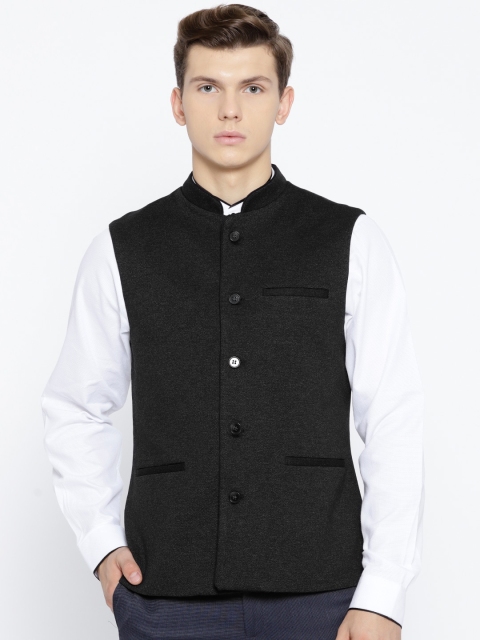 

Arrow Charcoal Grey Smart Casual Nehru Jacket