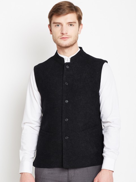 

Arrow Black Smart Casual Nehru Jacket