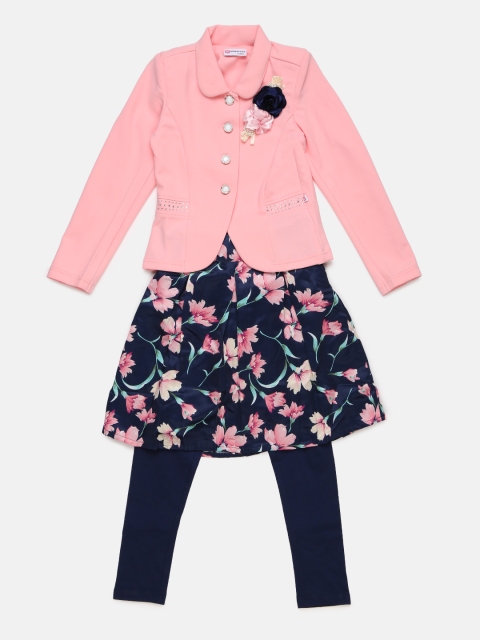 

Peppermint Girls Pink & Blue Solid Co-Ords Set