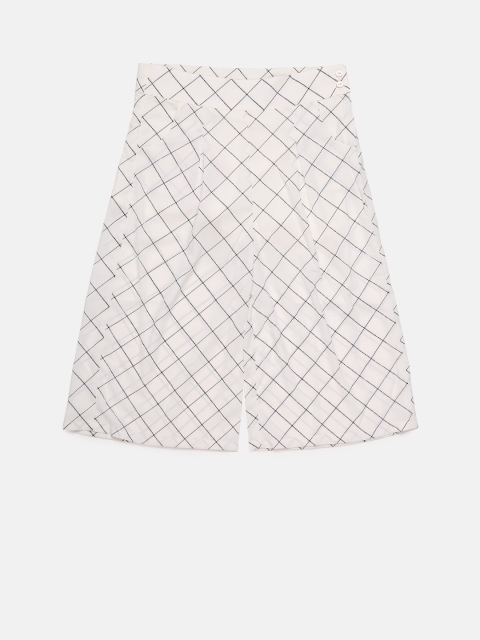 

Peppermint Girls Off-White Flared Printed Palazzos