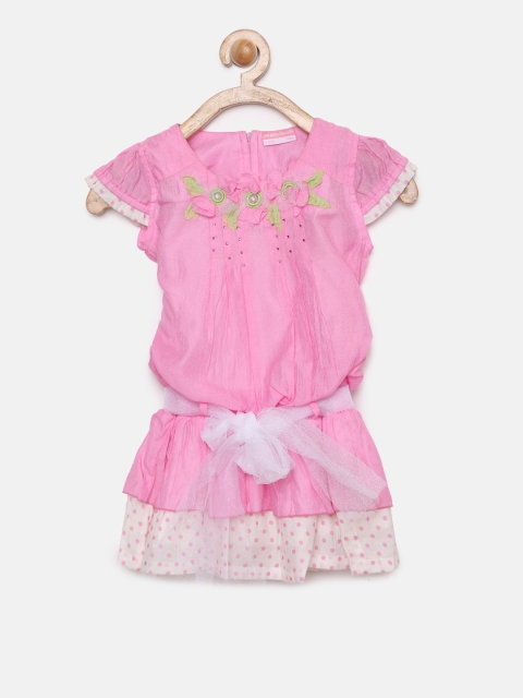 

Peppermint Girls Pink Solid Bodycon Dress