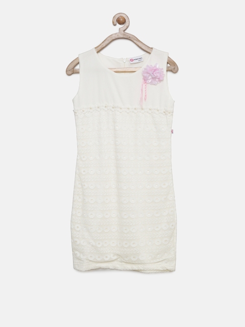 

Peppermint Girls Cream-Coloured Printed Dress