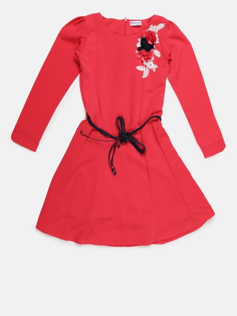 

Peppermint Girls Pink Solid A-Line Dress