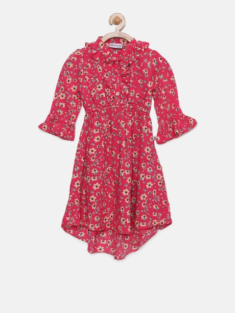 

Peppermint Girls Pink Printed A-Line Dress