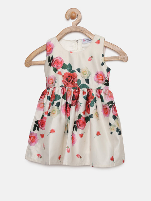 

Peppermint Girls Off-White Printed A-Line Dress