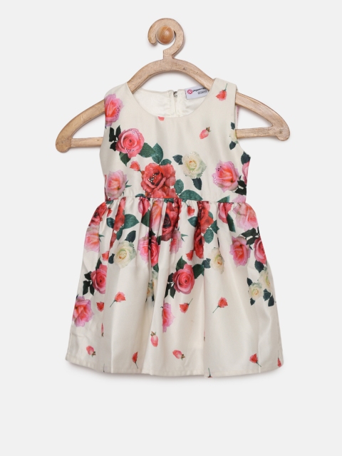 

Peppermint Girls Off-White Printed Fit and Flare Dress