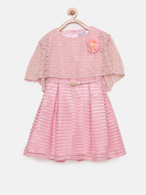 

Peppermint Girls Pink Striped Fit and Flare Dress