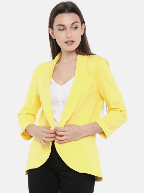 

Vero Moda Women Yellow Solid Open-Front Blazer