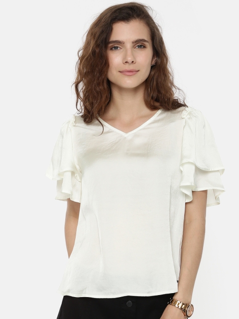 

Vero Moda Women White Solid Top