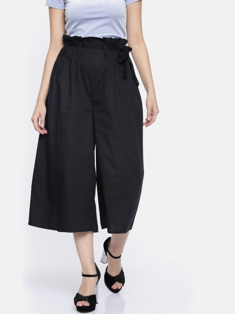 

Vero Moda Women Black Solid Flared Culottes