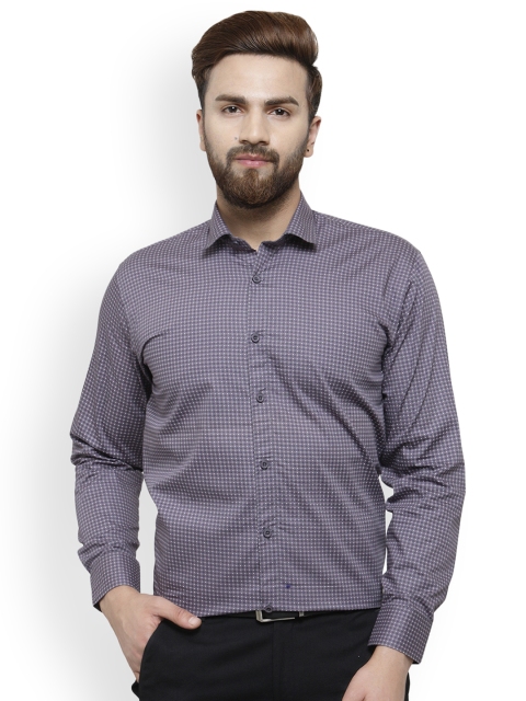 

JAINISH Men Grey Classic Slim Fit Printed Formal Shirt