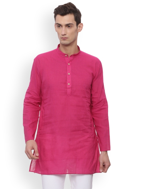 

TATTVA Men Pink Solid Straight Kurta