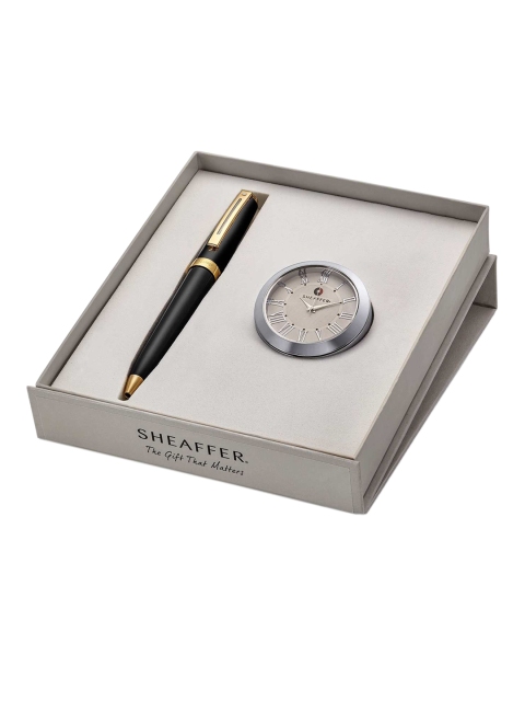 

Sheaffer Black 9475 Ballpoint Pen With Chrome Table Clock