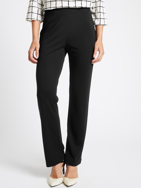 

Marks & Spencer Women Black Regular Fit Solid Formal Trousers