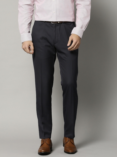 

Marks & Spencer Men Navy Slim Fit Solid Formal Trousers, Navy blue