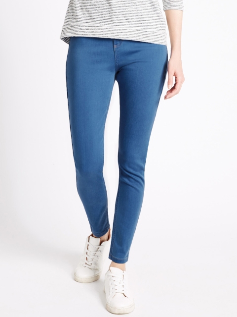 

Marks & Spencer Blue Super-Skinny High-Rise Cropped Jeggings